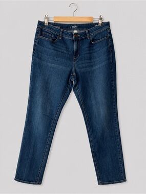 LOFT Curvy Skinny Jeans Medium Wash Stretch Denim Slim Fit